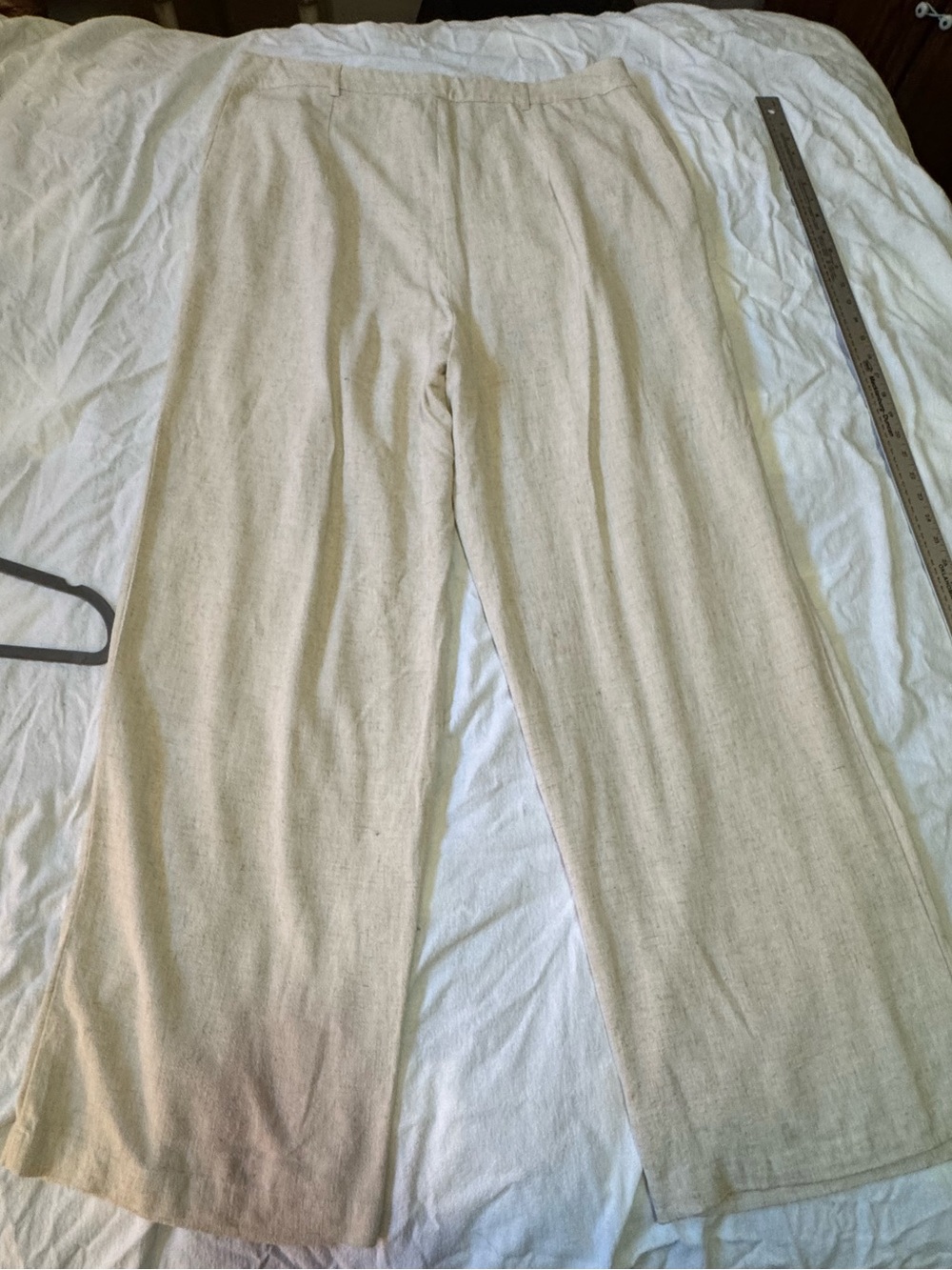AND NOW THIS Women’s 2X Wide Leg Linen Blend Pants Ivory Natural Boho - Picture 9 of 11
